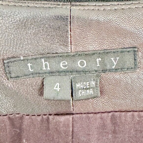 VINTAGE STYLE THEORY CALFSKIN LEATHER BLAZER PURPLE PLUM COLOR JACKET - Picture 7 of 10